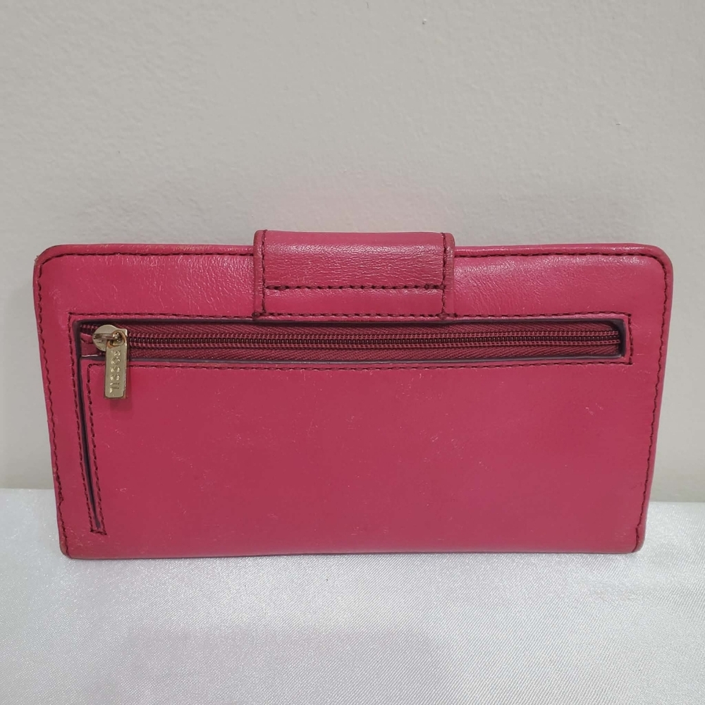 Fossil Pink Leather Clasp Wallet - Picture 3 of 11